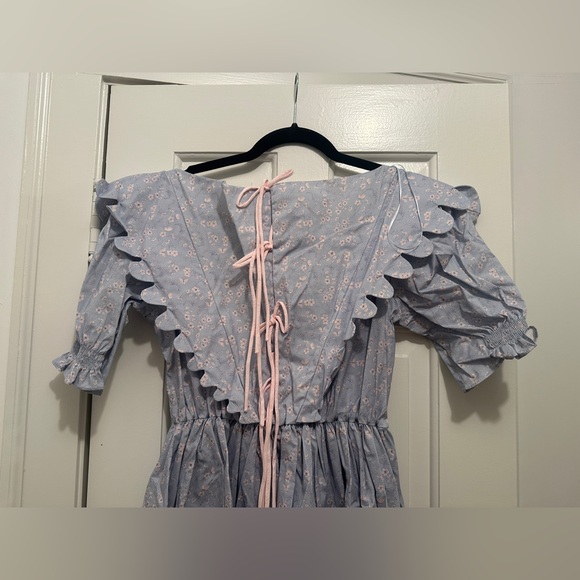 Dondolo Blue and Pink Striped Smocked Women’s Dress - Picture 7 of 7